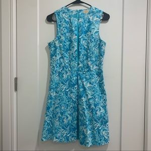 Michael Kors Blue Floral A-Line Dress